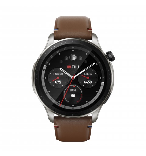 Amazfit GTR 4 Vintage Brown Leather 3,63 cm (1.43 Zoll) AMOLED 46 mm Braun GPS