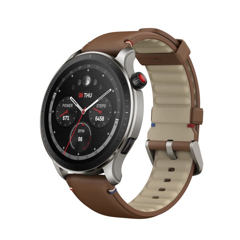 Amazfit GTR 4 Vintage Brown Leather 3,63 cm (1.43") AMOLED 46 mm Marron GPS (satellite)
