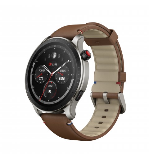 Amazfit GTR 4 Vintage Brown Leather 3,63 cm (1.43 Zoll) AMOLED 46 mm Braun GPS