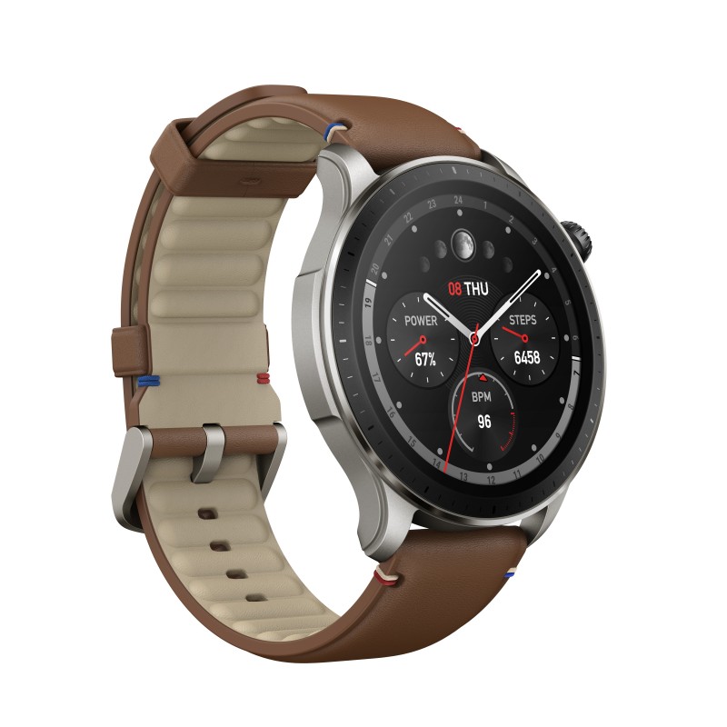 Amazfit GTR 4 Vintage Brown Leather 3,63 cm (1.43") AMOLED 46 mm Marron GPS (satellite)