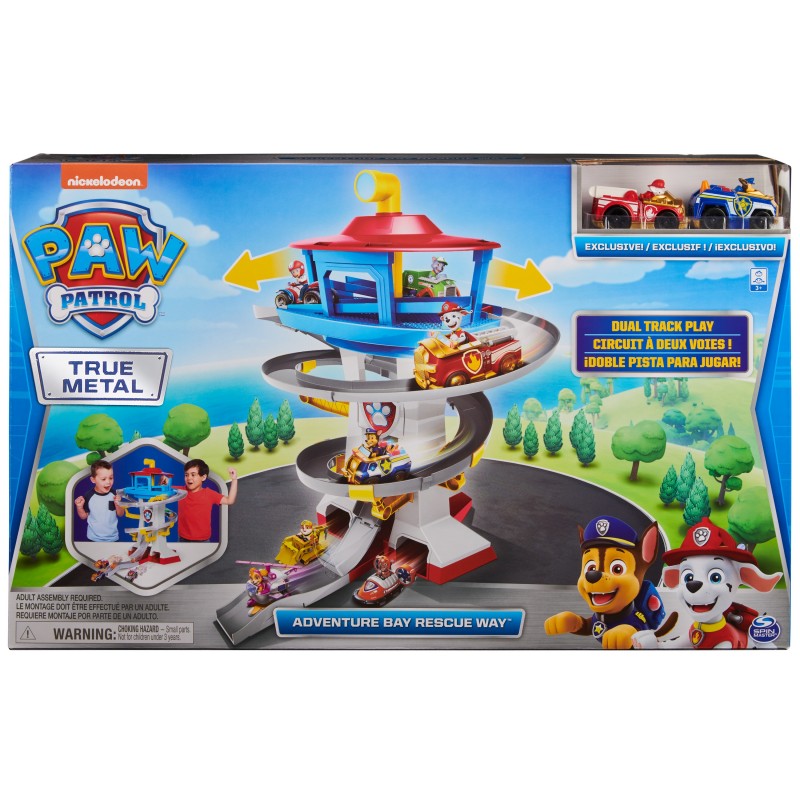 PAW Patrol PATRULLA CANINA - CENTRO DE MANDO PATRULLA CANINA + 2 Coches Exclusivos Chase y Marshall - Patrulla Canina True