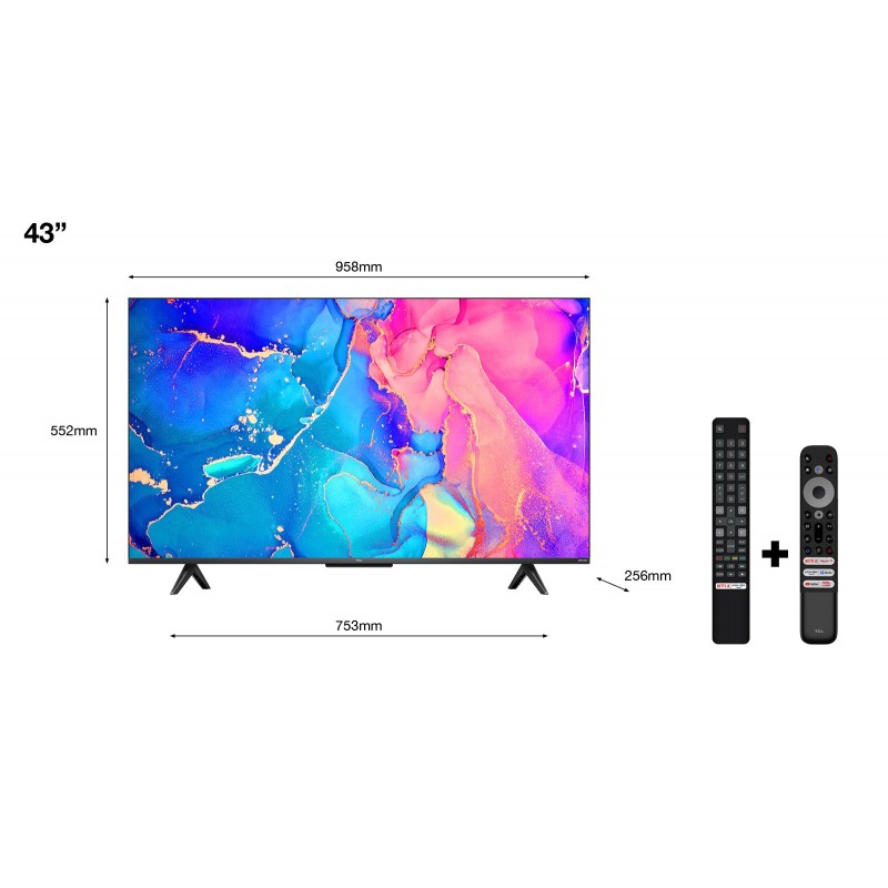 TCL C635 109.2 cm (43") 4K Ultra HD Smart TV Wi-Fi Black