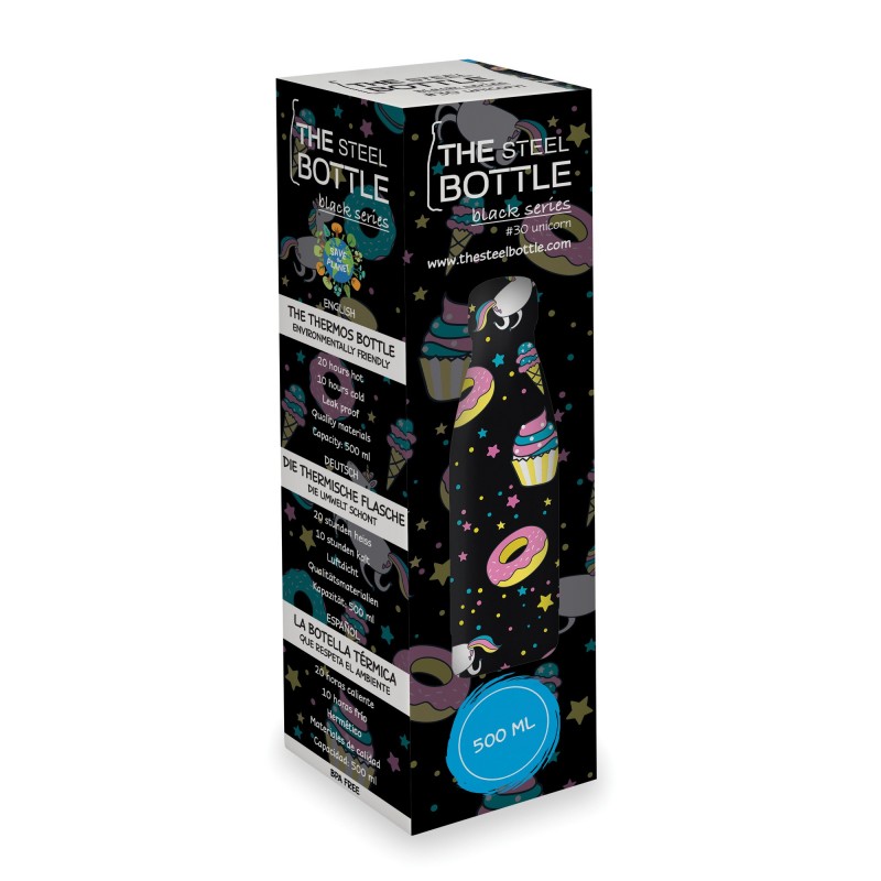 The Steel Bottle Unicorn Uso diario 500 ml Acero inoxidable Multicolor