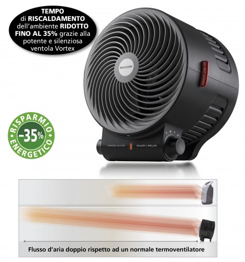 Macom Enjoy & Relax Tornado Indoor Black 2000 W Fan electric space heater