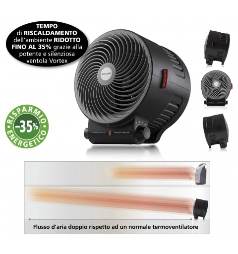 Macom Enjoy & Relax Tornado Intérieure Noir 2000 W Chauffage de ventilateur électrique