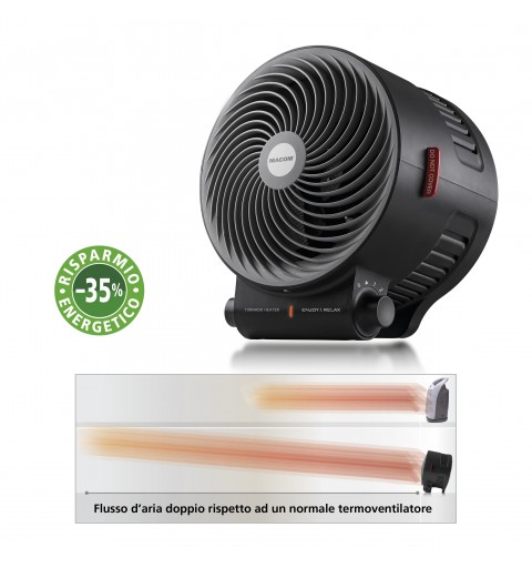 Macom Enjoy & Relax Tornado Intérieure Noir 2000 W Chauffage de ventilateur électrique