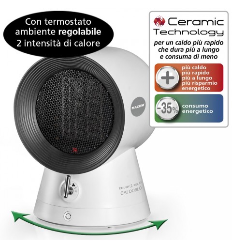 Macom Caldoblò Indoor Black, White 1500 W Fan electric space heater