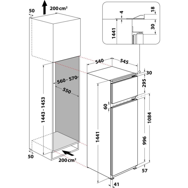 Hotpoint BD 2422 S HA 1 frigorifero con congelatore Da incasso 218 L Acciaio inossidabile