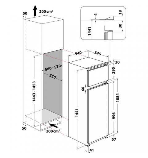 Hotpoint BD 2422 S HA 1 frigorifero con congelatore Da incasso 218 L Acciaio inossidabile