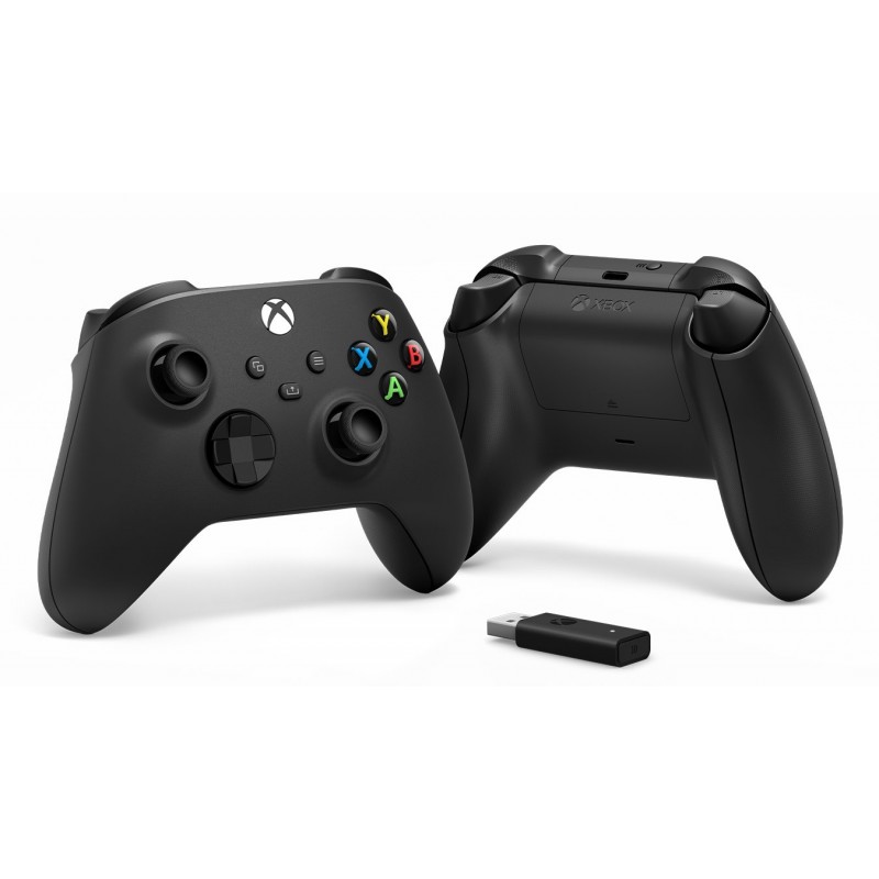 Microsoft Xbox Wireless Controller + Wireless Adapter for Windows 10 Nero Gamepad PC, Xbox One, Xbox One S, Xbox One X, Xbox