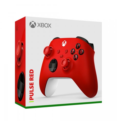 Microsoft Pulse Red Rosso Bluetooth USB Gamepad Analogico Digitale Xbox, Xbox One, Xbox Series S, Xbox Series X