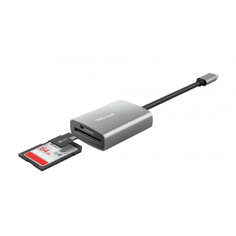 Trust 24136 lettore di schede USB 3.2 Gen 1 (3.1 Gen 1) Type-C Alluminio