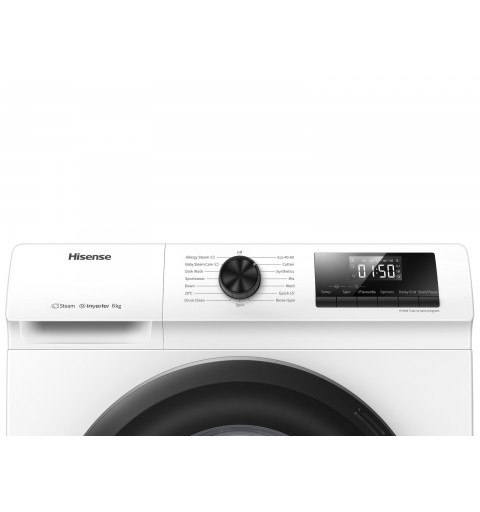 Hisense WFQP6012EVM lavatrice Caricamento frontale 6 kg 1200 Giri min C Bianco