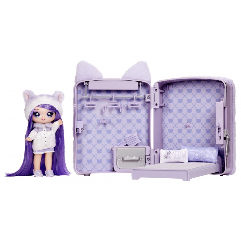 Na! Na! Na! Surprise 3-in-1 Backpack Bedroom Series 3 Playset- Lavender Kitty