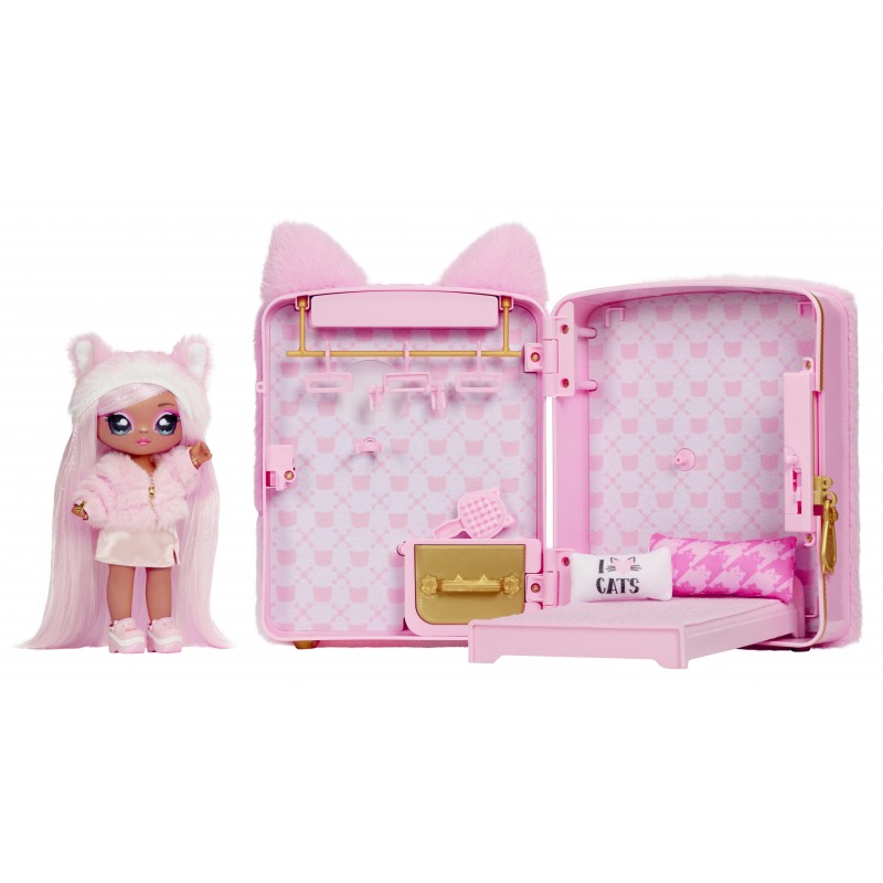 Na! Na! Na! Surprise 3-in-1 Backpack Bedroom Series 3 Playset- Pink Kitty