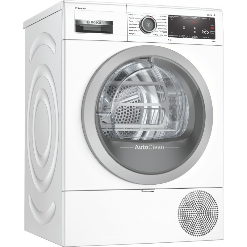 Bosch Serie 8 WTX87MW9IT tumble dryer Freestanding Front-load 9 kg A+++ White