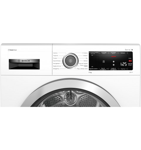 Bosch Serie 8 WTX87MW9IT Wäschetrockner Freistehend Frontlader 9 kg A+++ Weiß