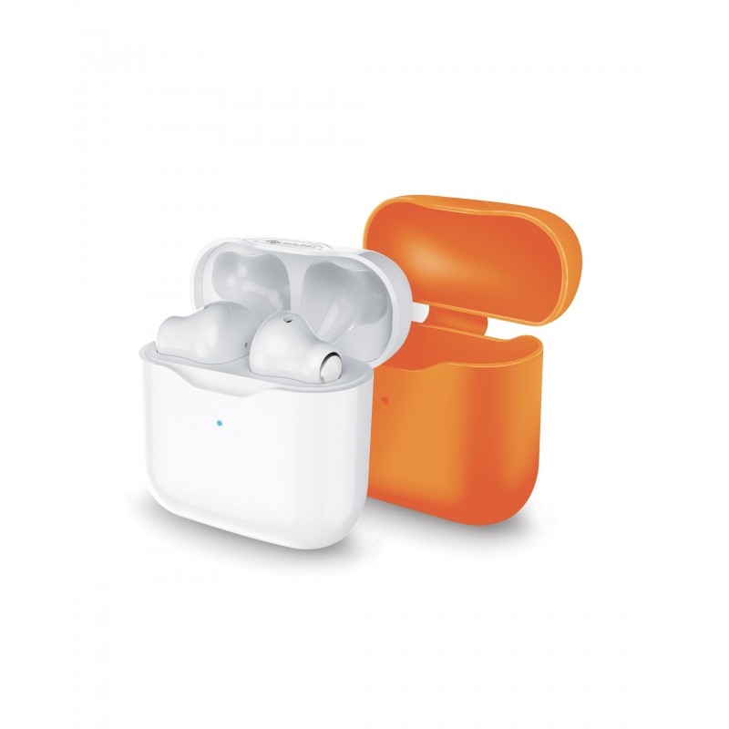 Meliconi Safe Pods Evo Auricolare True Wireless Stereo (TWS) In-ear Musica e Chiamate Bluetooth Arancione, Bianco