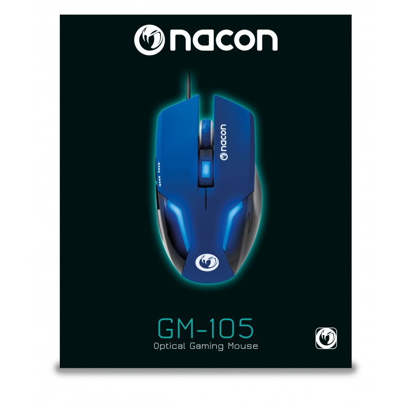 NACON GM-105 mouse Mancino USB tipo A Ottico 2400 DPI