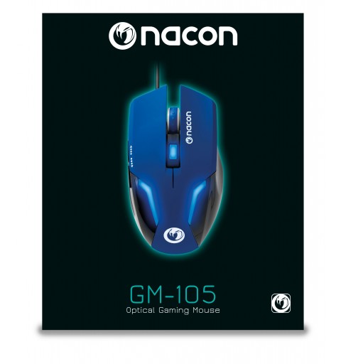 NACON GM-105 mouse Mancino USB tipo A Ottico 2400 DPI