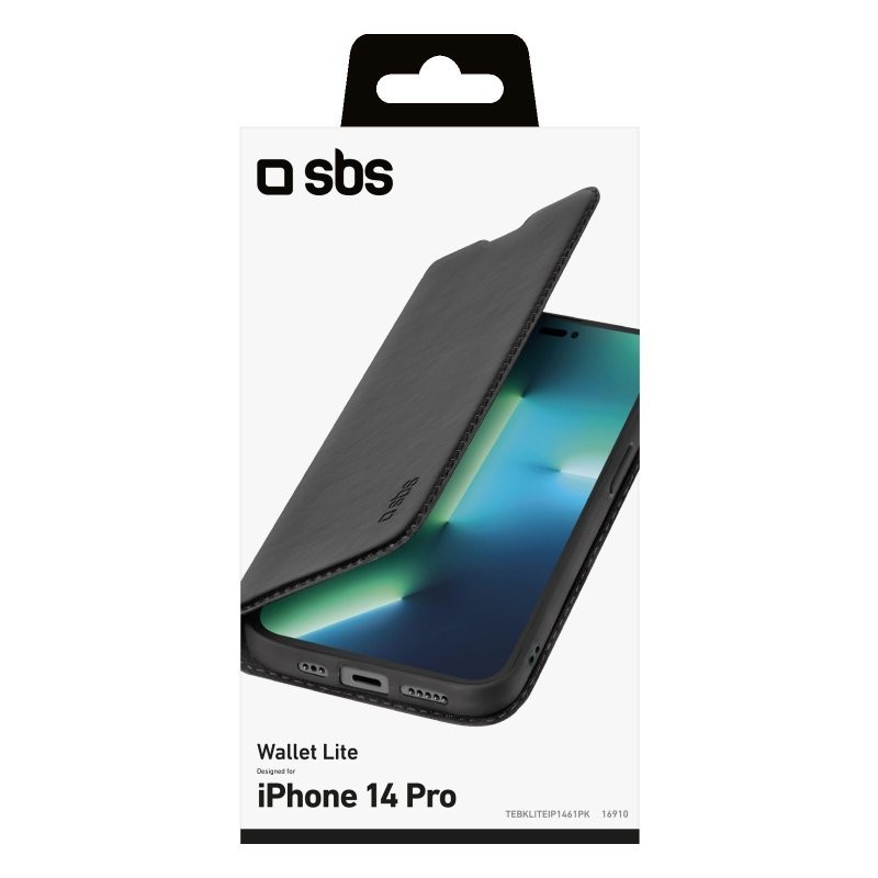 SBS TEBKLITEIP1461PK mobile phone case 15.5 cm (6.1") Wallet case Black
