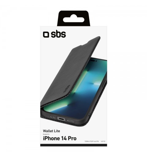 SBS TEBKLITEIP1461PK mobile phone case 15.5 cm (6.1") Wallet case Black