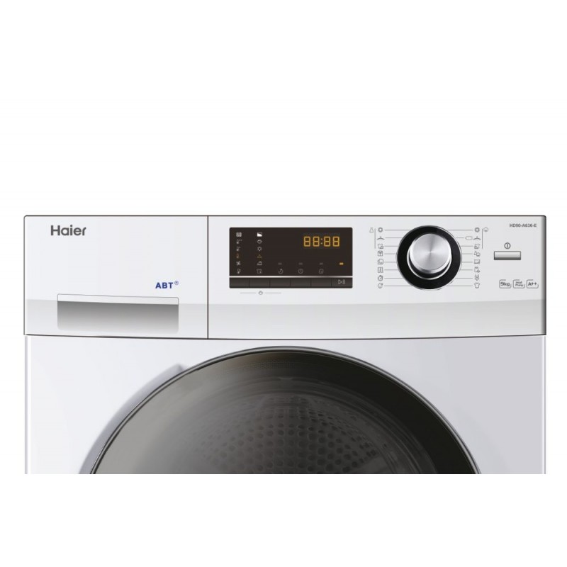 Haier Serie 636 HD90-A636 asciugatrice Libera installazione Caricamento frontale 9 kg A++ Bianco