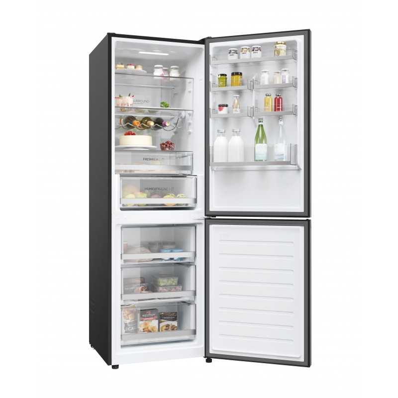 Haier HDW3618DNPB réfrigérateur-congélateur Autoportante 341 L D Noir