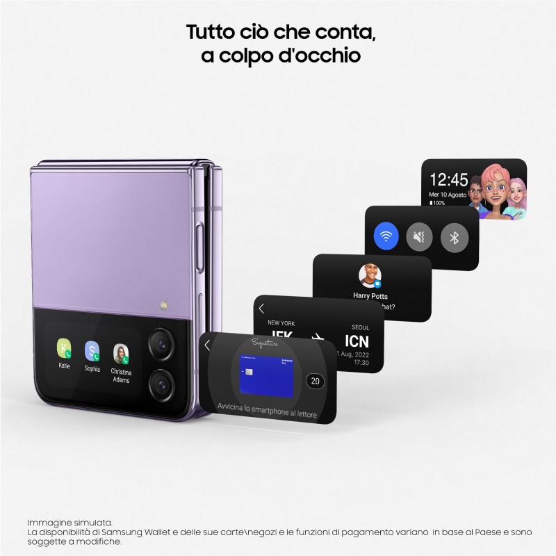Samsung Galaxy Z Flip4 SM-F721B 17 cm (6.7") SIM doble Android 12 5G USB Tipo C 8 GB 256 GB 3700 mAh Azul