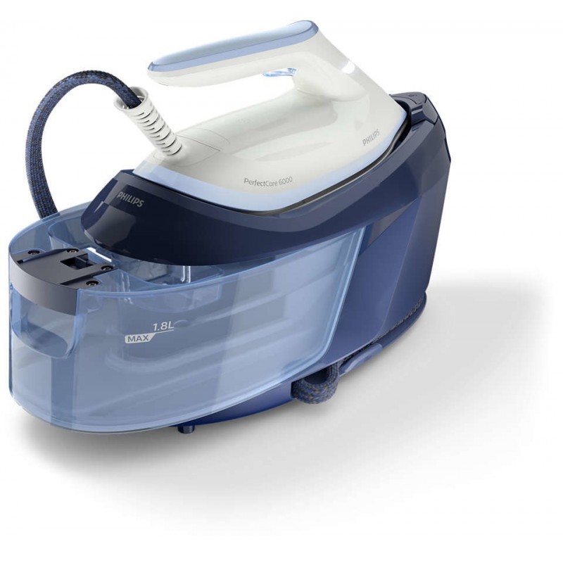 Philips 6000 series PerfectCare 2400 W 1,8 L SteamGlide Plus Blu, Bianco