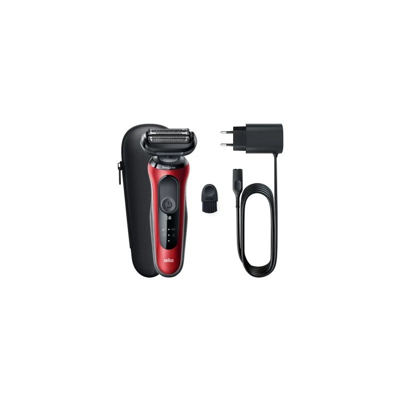 Braun Series 6 61-R1000s Rasoir à grille Noir, Rouge