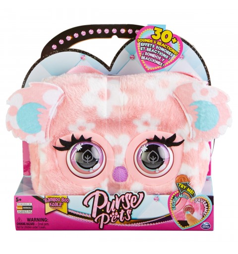 Purse Pets PRINT PERFECT - KOALA - COMPAGNON INTERACTIF FORMAT SAC A MAIN - Koala Animal Interactif Motif Floral Rose Qui