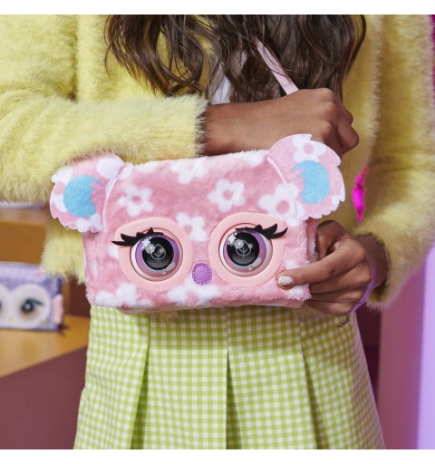 Purse Pets PRINT PERFECT - KOALA - COMPAGNON INTERACTIF FORMAT SAC A MAIN - Koala Animal Interactif Motif Floral Rose Qui
