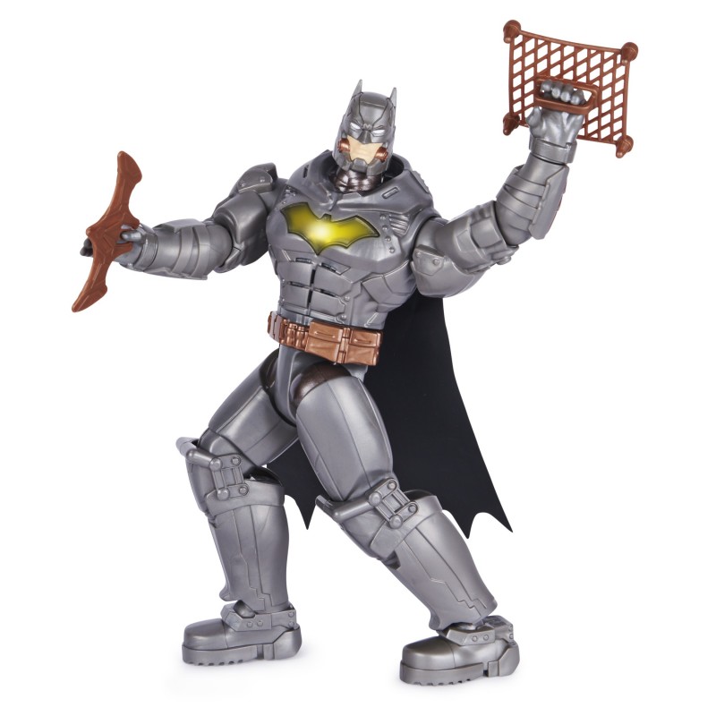 DC Comics Batman 30cm Deluxe - Actionfigur mit Schlag- und Wurffunktion, 5 Ausrüstungsgegenständen, Licht- und Soundeffekten