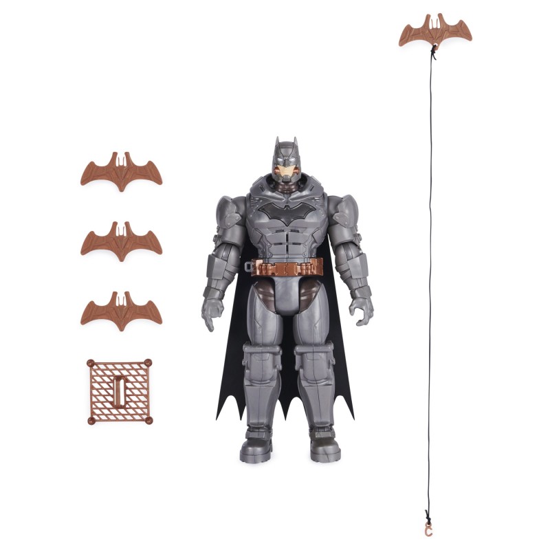 DC Comics , BATMAN, Personaggio Deluxe Battle Strike Batman da 30 cm, 5 accessori, oltre 20 suoni, giocattoli da collezionare