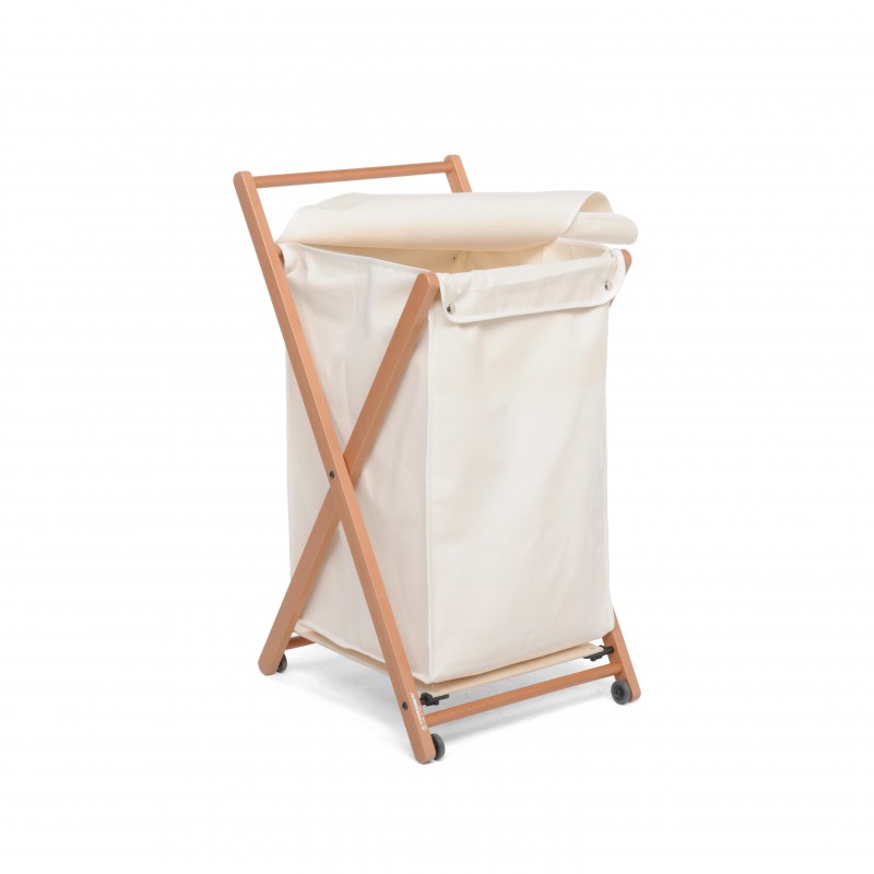 Foppapedretti Angel laundry basket 44 L Rectangular Beech, Cotton, Plastic, Plywood Beige, Black, Walnut