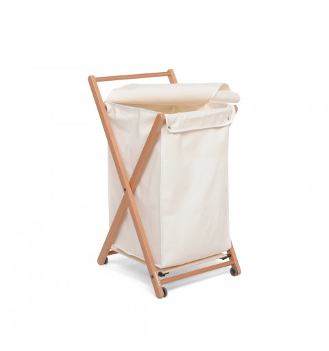 Foppapedretti Angel laundry basket 44 L Rectangular Beech, Cotton, Plastic, Plywood Beige, Black, Walnut