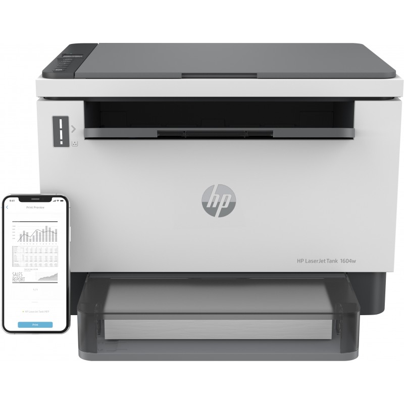 HP LaserJet Imprimante Tank MFP 1604w, Noir et blanc, Imprimante pour Entreprises, Impression, copie, numérisation,