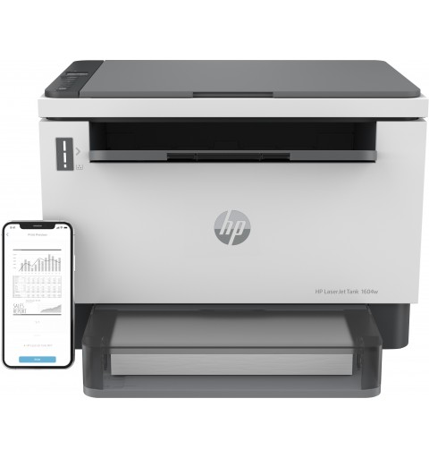 HP LaserJet Imprimante Tank MFP 1604w, Noir et blanc, Imprimante pour Entreprises, Impression, copie, numérisation,