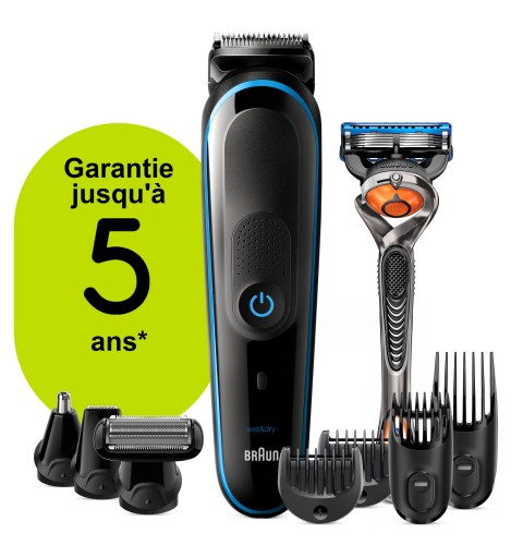 Braun All-in-one 81705166 regolabarba Bagnato e secco Nero, Blu