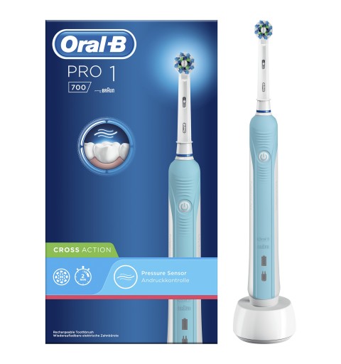 Oral-B PRO 700 CrossAction Adulte Brosse à dents rotative oscillante Bleu, Blanc