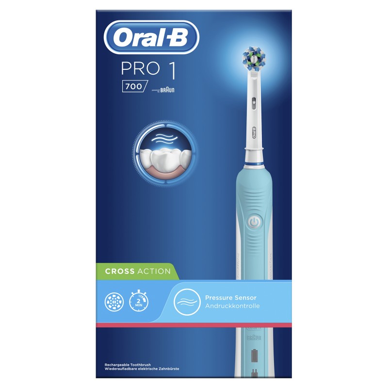 Oral-B PRO 700 CrossAction Adulte Brosse à dents rotative oscillante Bleu, Blanc