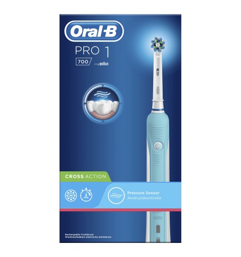 Oral-B PRO 700 CrossAction Adulto Cepillo dental oscilante Azul, Blanco