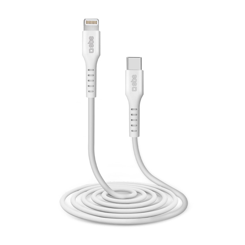 SBS TECABLELIGTC2W câble Lightning 2 m Blanc