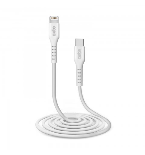 SBS TECABLELIGTC2W cable de conector Lightning 2 m Blanco