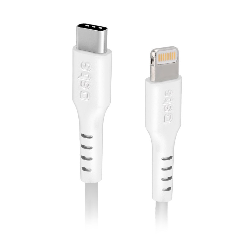 SBS TECABLELIGTC2W cable de conector Lightning 2 m Blanco