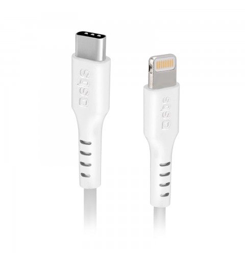 SBS TECABLELIGTC2W cable de conector Lightning 2 m Blanco