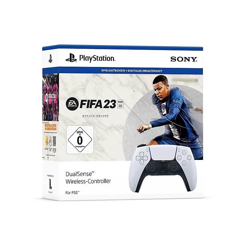 Sony SON PS5 + FIFA23 Voucher Black, White Bluetooth USB Gamepad Analogue Digital PlayStation 5