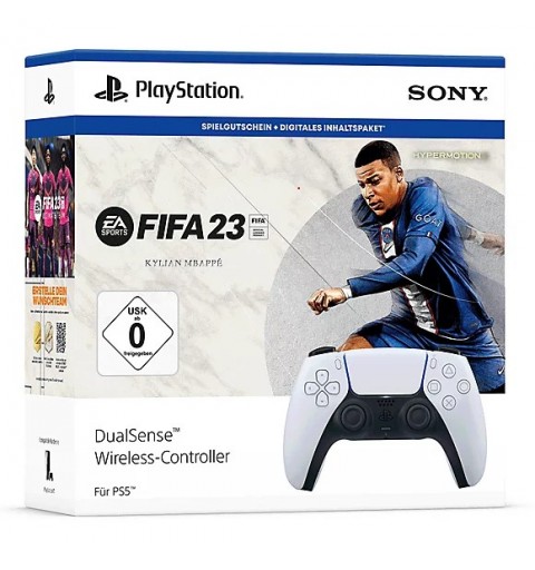 Sony SON PS5 + FIFA23 Voucher Black, White Bluetooth USB Gamepad Analogue Digital PlayStation 5