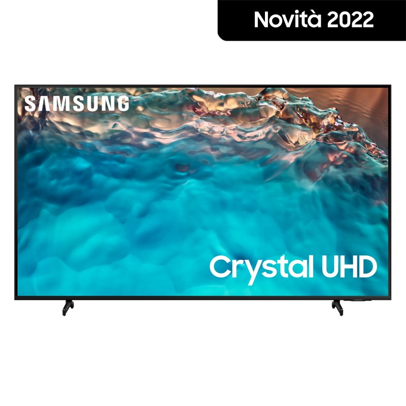 Samsung Series 8 TV Crystal UHD 4K 55” UE55BU8070 Smart TV Wi-Fi Black 2022, Processore Crystal 4K, HDR, Colori reali, Suono